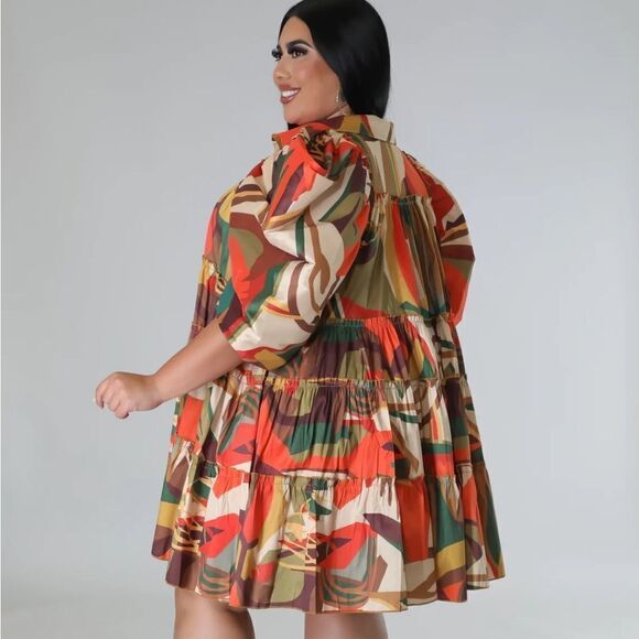 NWOT Falltansic Days Dress - Size 2X - Brown - Picture 6 of 15